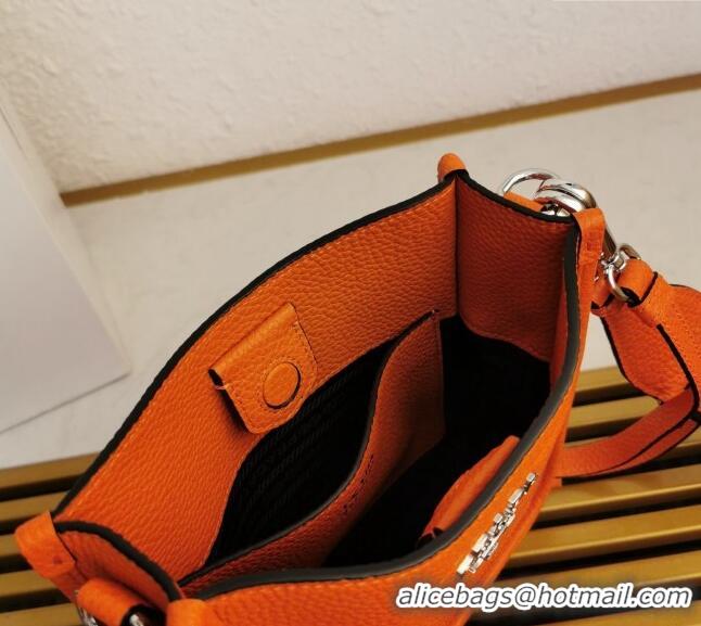 Luxury Grade Prada Grained Leather Mini Shoulder Bag 1BH191 Orange 2023