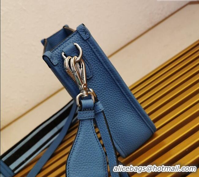 Buy Discount Prada Grained Leather Mini Shoulder Bag 1BH191 Blue 2023