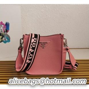 Best Quality Prada Grained Leather Mini Shoulder Bag 1BH191 Pink 2023