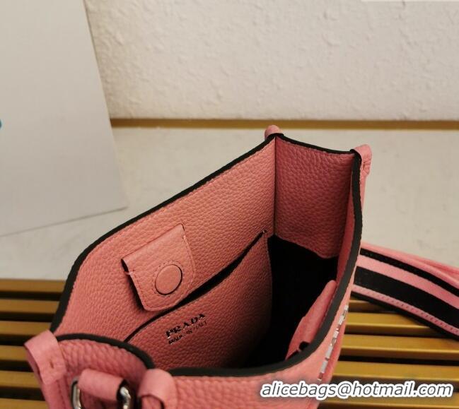 Best Quality Prada Grained Leather Mini Shoulder Bag 1BH191 Pink 2023