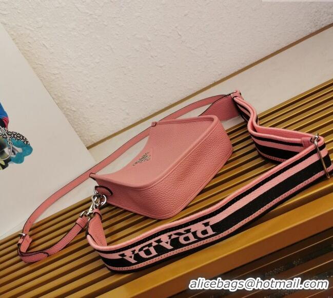 Best Quality Prada Grained Leather Mini Shoulder Bag 1BH191 Pink 2023