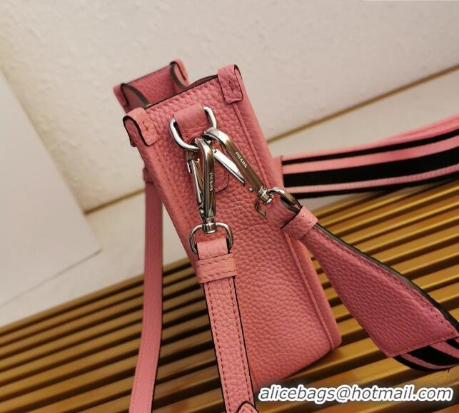 Best Quality Prada Grained Leather Mini Shoulder Bag 1BH191 Pink 2023