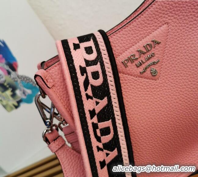 Best Quality Prada Grained Leather Mini Shoulder Bag 1BH191 Pink 2023