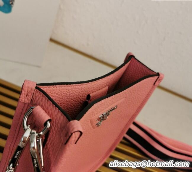 Best Quality Prada Grained Leather Mini Shoulder Bag 1BH191 Pink 2023