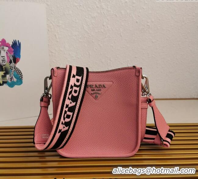 Best Quality Prada Grained Leather Mini Shoulder Bag 1BH191 Pink 2023