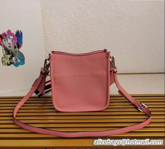 Best Quality Prada Grained Leather Mini Shoulder Bag 1BH191 Pink 2023