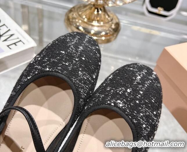 Popular Style Dior Mary Janes Ballet Flats in Black and White2 Cannage Tweed with Pearl 814044