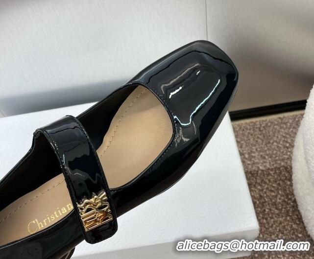 Good Quality Dior Miss Dior Mary Janes Pump 3.5cm in Patent Calfskin Black 904127