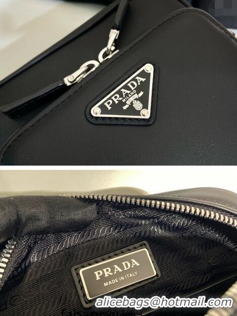 Luxurious Grade Prada Mens Leather shoulder bag with pouch 9081 Black 2023