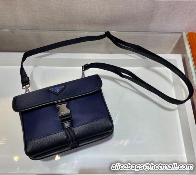 New Design Prada Re-Nylon and Saffiano Leather Smartphone Case 2ZH108 Navy Blue 2023