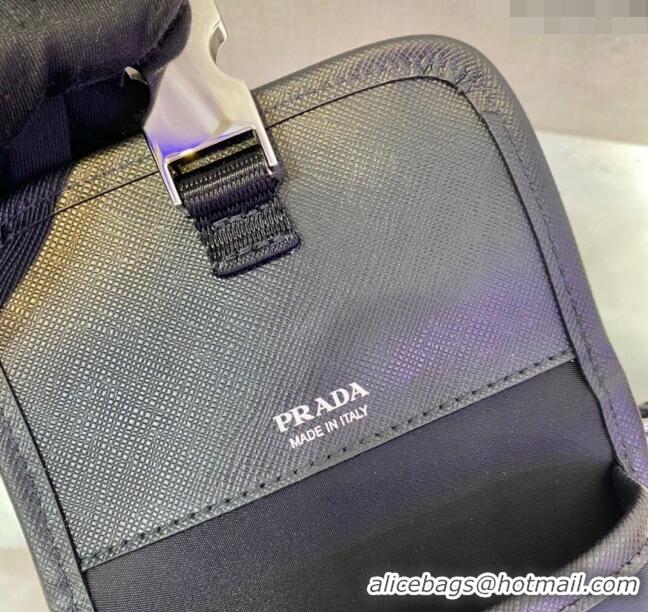 Pretty Style Prada Re-Nylon and Saffiano Leather Smartphone Case 2ZH109 Navy Blue 2023