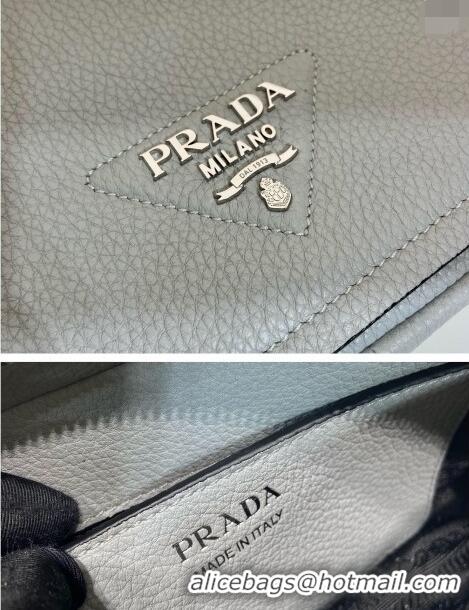 Promotional Prada Leather shoulder bag 1BD332 Grey 2023