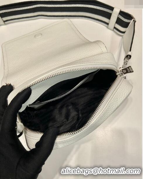 Top Grade Prada Leather shoulder bag 1BD332 White 2023