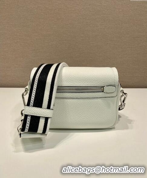 Top Grade Prada Leather shoulder bag 1BD332 White 2023