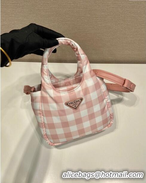 Fashion Discount Prada Check Fabric Mini bag 1BG359 Pink 2023