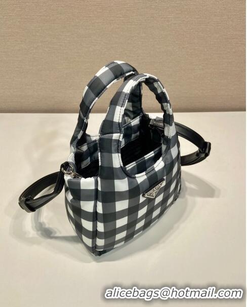 Trendy Design Prada Check Fabric Mini bag 1BG359 Black 2023