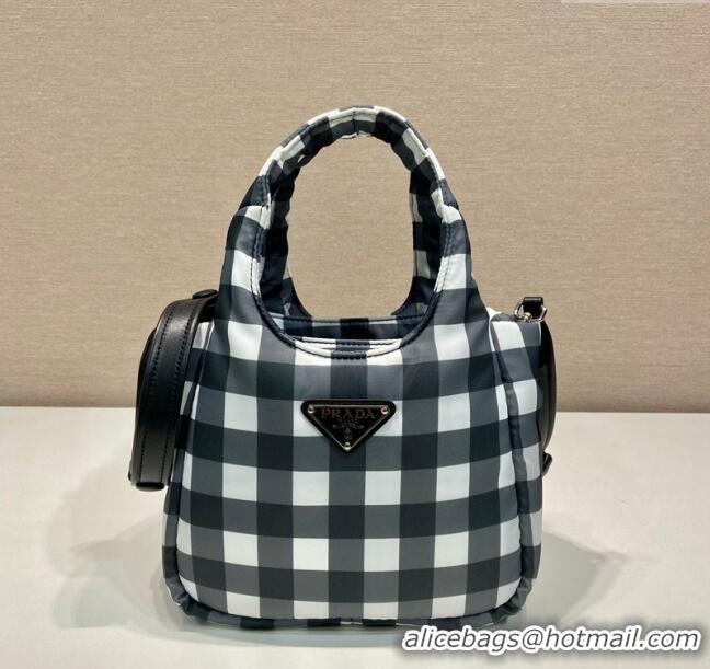 Trendy Design Prada Check Fabric Mini bag 1BG359 Black 2023