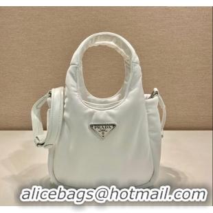 Low Cost Prada Soft Padded Re-Nylon Mini Bag 1BA359 White 2023