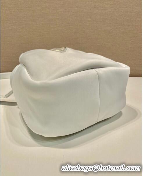 Low Cost Prada Soft Padded Re-Nylon Mini Bag 1BA359 White 2023