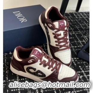 Purchase Dior B57 Low-Top Sneakers in Calfskin with Oblique Jacquard CD Dark Brown 905011