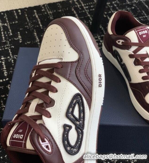 Purchase Dior B57 Low-Top Sneakers in Calfskin with Oblique Jacquard CD Dark Brown 905011