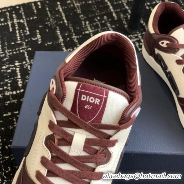 Purchase Dior B57 Low-Top Sneakers in Calfskin with Oblique Jacquard CD Dark Brown 905011