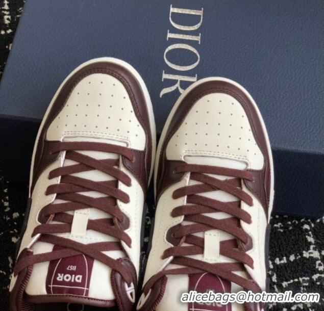 Purchase Dior B57 Low-Top Sneakers in Calfskin with Oblique Jacquard CD Dark Brown 905011