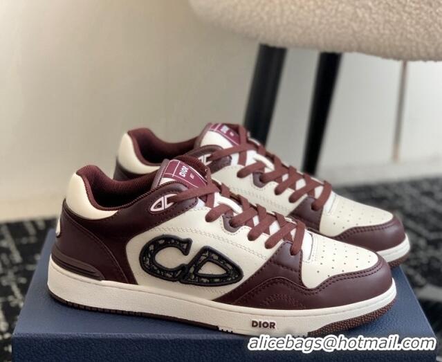 Purchase Dior B57 Low-Top Sneakers in Calfskin with Oblique Jacquard CD Dark Brown 905011