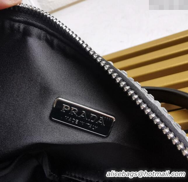 Inexpensive Prada Triangle Crystal Mini Bag 1BC190 Black 2023