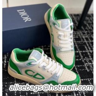 Shop Duplicate Dior B57 Low-Top Sneakers in CD Calfskin Green 905012