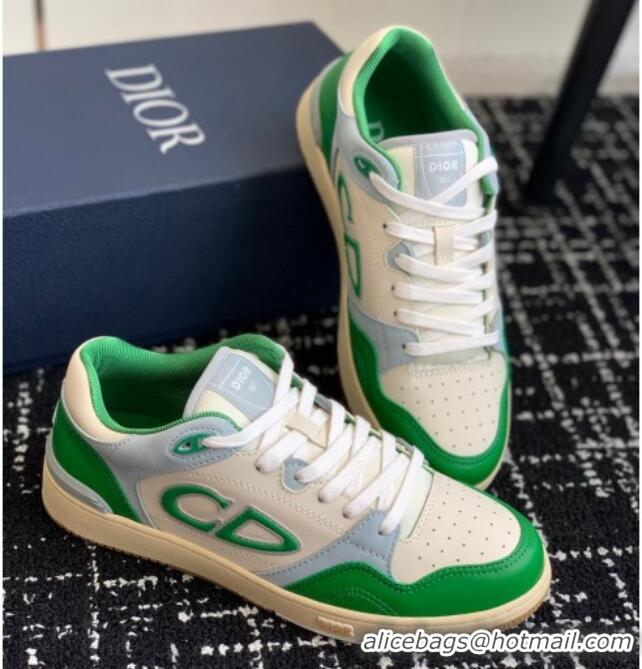 Shop Duplicate Dior B57 Low-Top Sneakers in CD Calfskin Green 905012