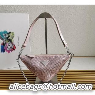 Grade Design Prada Triangle Crystal Mini Bag 1BC190 Pink 2023