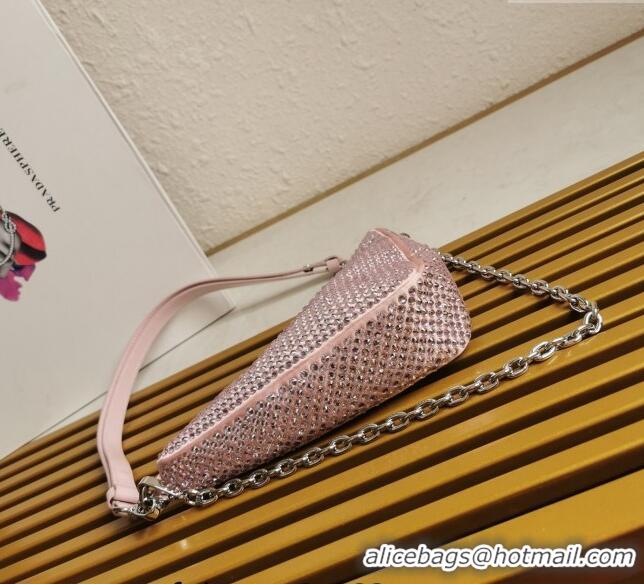 Grade Design Prada Triangle Crystal Mini Bag 1BC190 Pink 2023