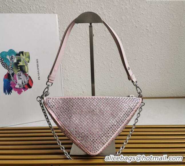 Grade Design Prada Triangle Crystal Mini Bag 1BC190 Pink 2023