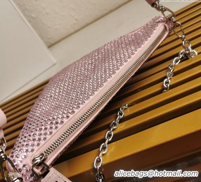 Grade Design Prada Triangle Crystal Mini Bag 1BC190 Pink 2023