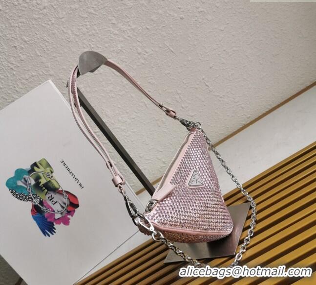 Grade Design Prada Triangle Crystal Mini Bag 1BC190 Pink 2023