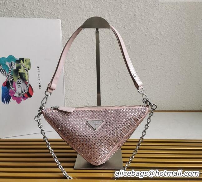 Grade Design Prada Triangle Crystal Mini Bag 1BC190 Pink 2023