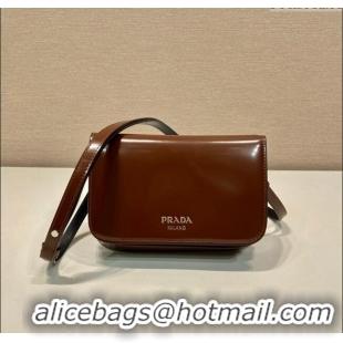 Best Price Prada Brushed leather mini-bag with shoulder strap 2VD061 Brown 2023