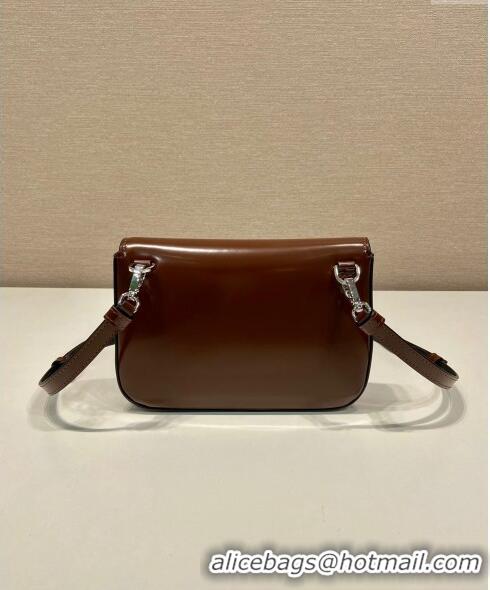 Best Price Prada Brushed leather mini-bag with shoulder strap 2VD061 Brown 2023