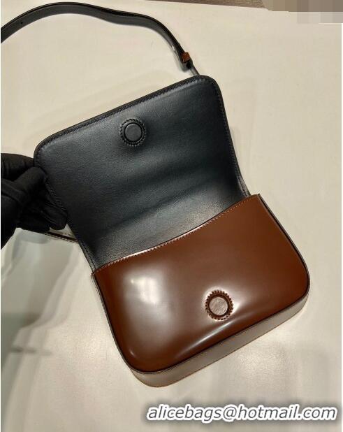 Best Price Prada Brushed leather mini-bag with shoulder strap 2VD061 Brown 2023