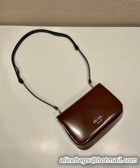 Best Price Prada Brushed leather mini-bag with shoulder strap 2VD061 Brown 2023