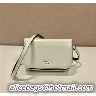 Top Design Prada Brushed leather mini-bag with shoulder strap 2VD061 White 2023