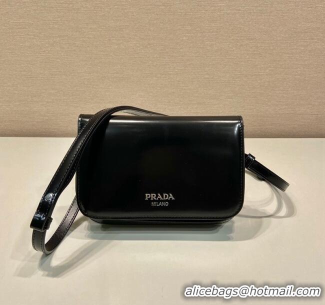 Well Crafted Prada Brushed leather mini-bag with shoulder strap 2VD061 Black 2023