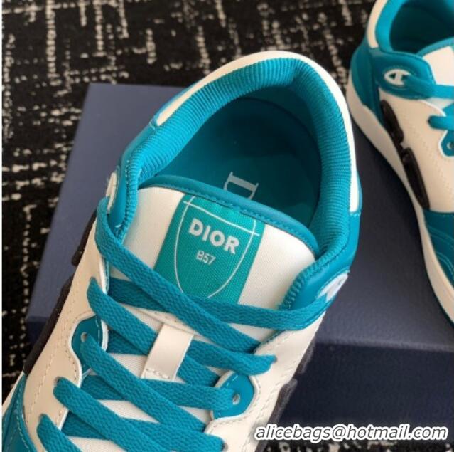 Duplicate Dior B57 Low-Top Sneakers in Calfskin with Oblique Jacquard CD Blue 905014