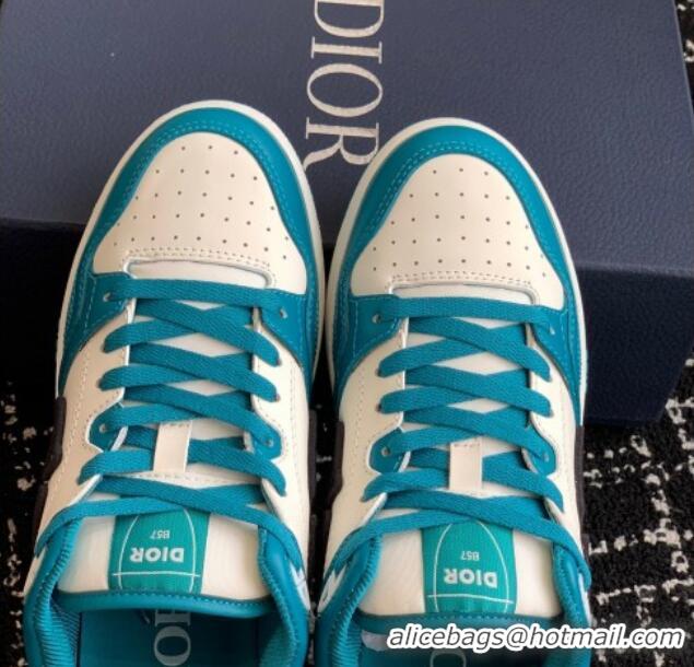 Duplicate Dior B57 Low-Top Sneakers in Calfskin with Oblique Jacquard CD Blue 905014