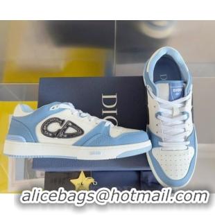 Durable Dior B57 Low-Top Sneakers in Calfskin with Oblique Jacquard CD Light Blue 905019