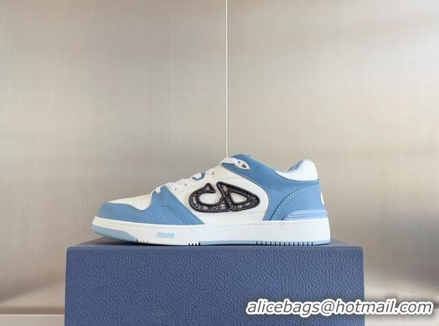 Durable Dior B57 Low-Top Sneakers in Calfskin with Oblique Jacquard CD Light Blue 905019