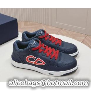 Top Design DIOR AND STONE ISLAND B57 Low-Top Sneakers in Smooth Calfskin Dark Blue 905017