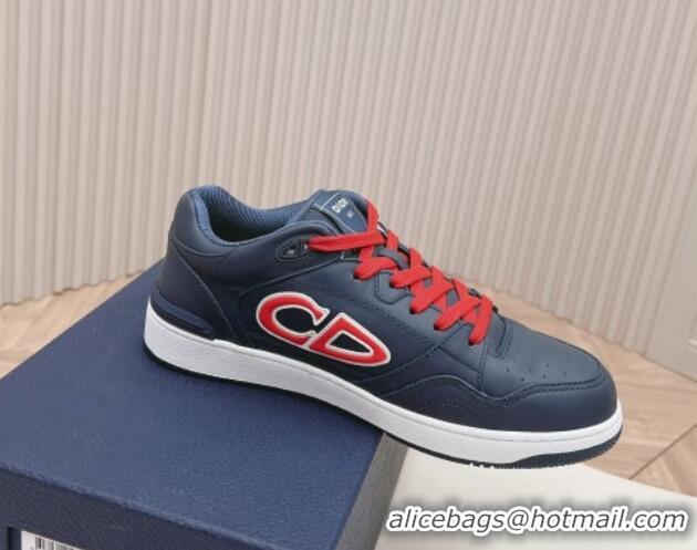 Top Design DIOR AND STONE ISLAND B57 Low-Top Sneakers in Smooth Calfskin Dark Blue 905017