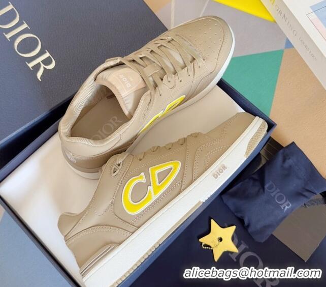 Popular Style DIOR AND STONE ISLAND B57 Low-Top Sneakers in Smooth Calfskin Beige 905018